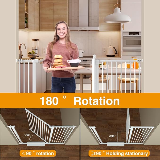 Extra Wide Baby Gate 30.11-77.36", Ultra Narrow 1.37" Spacing Dog Gate indoor - Image 4
