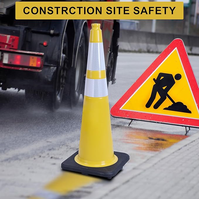 OrangeStar 8-Pack 36" Yellow Traffic Cones - Image 4