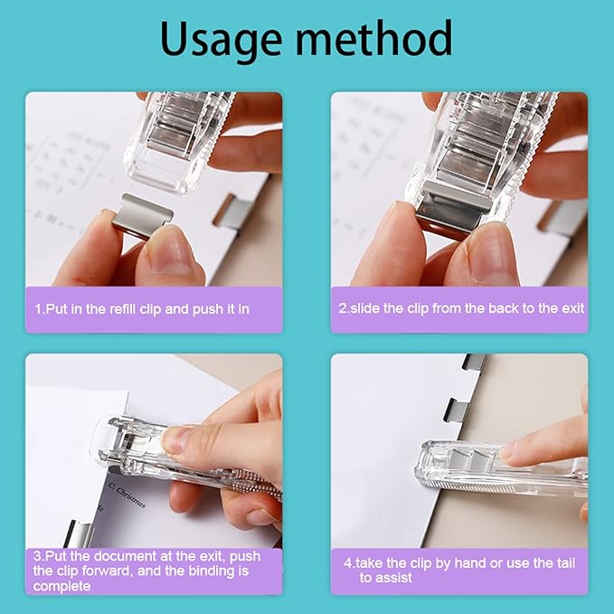 Reusable Portable Paper Clam Clip Dispenser Refill Clips, 40 Sheet - Image 6