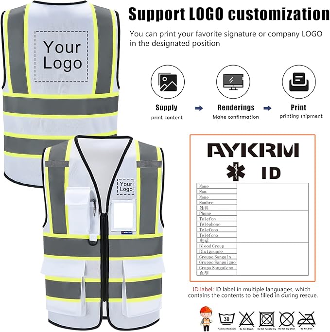 AYKRM 11 color High Vis Reflective Safety Vest - Image 2