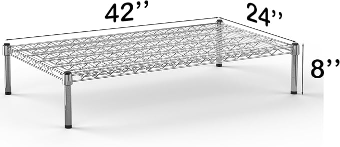 24''W x 42''L x 8''H Chrome Plated Wire Dunnage Rack | Off The Floor Storage - Image 3