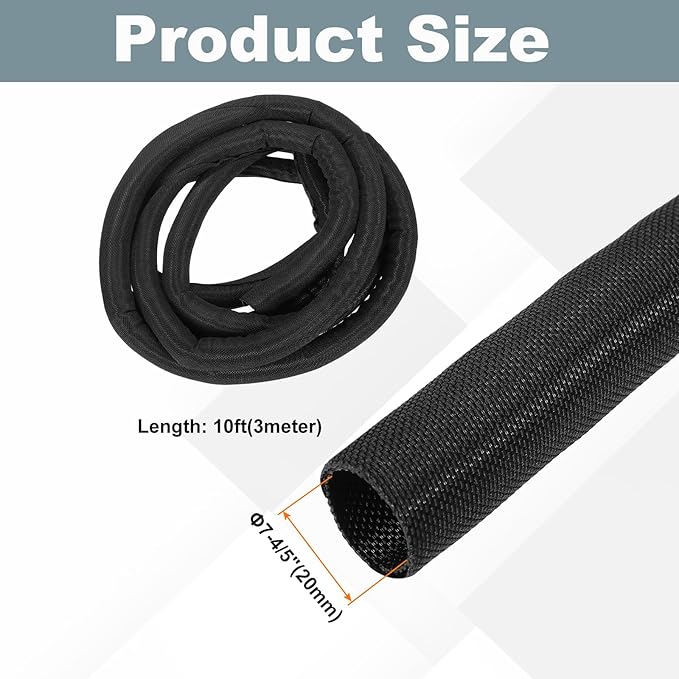 MECCANIXITY 4/5 Inch ID Split Loom Tubing 10ft Polyester Cord Protector Wire - Image 2