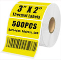 3" x 2" Thermal Labels Stickers Yellow, Thermal Printer hipping Stickers by BriCabel