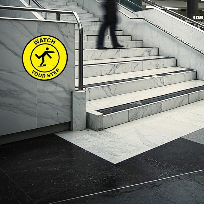5 Pack Watch Your Step Floor Sticker Anti-Slip Safety Caution Sign 17 × 17 - Image 3