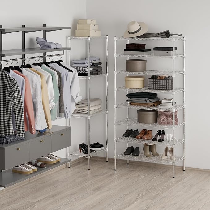 18" Deep x 36" Wide x 74" Height Wire Shelving Kit | 8-Tier | NSF Commercial - Image 4