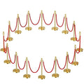 16pcs Sturdy Gold Stanchion Posts and 16pcs High Quality Red Carpet Velvet Ropes by CAMMOO
