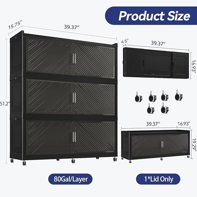 240 Gallon Extra Large Collapsible Storage Bin - Image 2