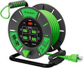60 FT Retractable Extension Cord Reel, 14AWG SJTOW Heavy Duty Power Cord by ISLEWIRE