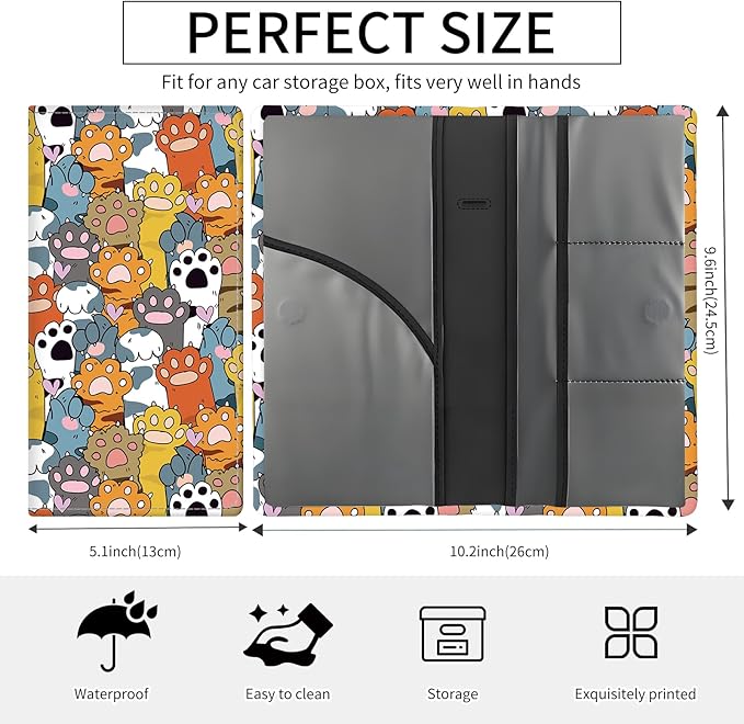 Premium Car Registration and Insurance Card Holder, Cute PU Leather Car - Image 5