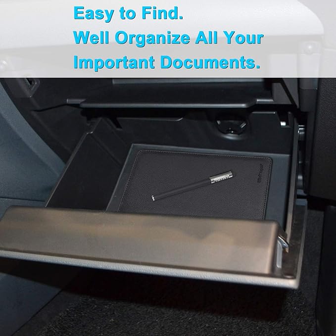 Wisdompro Car Document Holder Organiser, PU Leather Vehicle Insurance and - Image 6