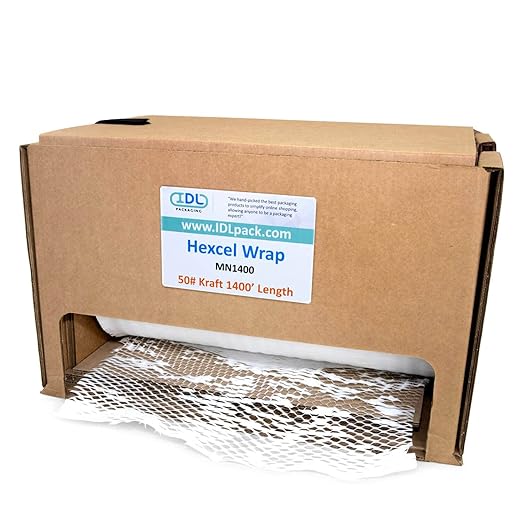 IDL Packaging Original HexcelWrap Honeycomb Packing Kraft Paper 15.25" x 1400' by IDLPackaging