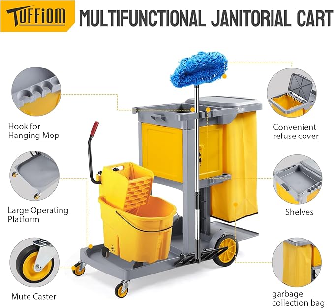TUFFIOM Multifunctional Janitorial Cart - Image 4