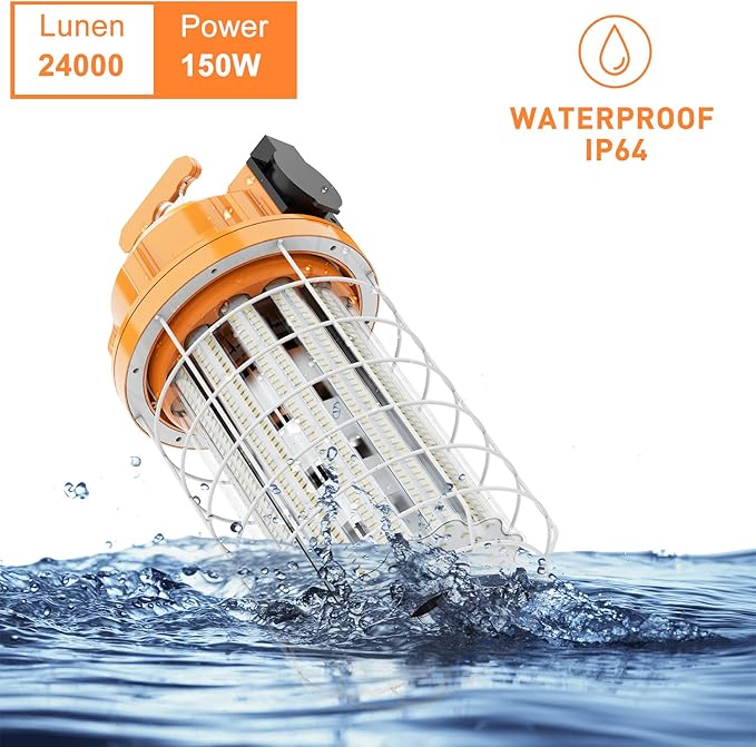 150W LED Temporary Work Light Fixture 24000 Lumen Daylight White 5000K IP64 - Image 3