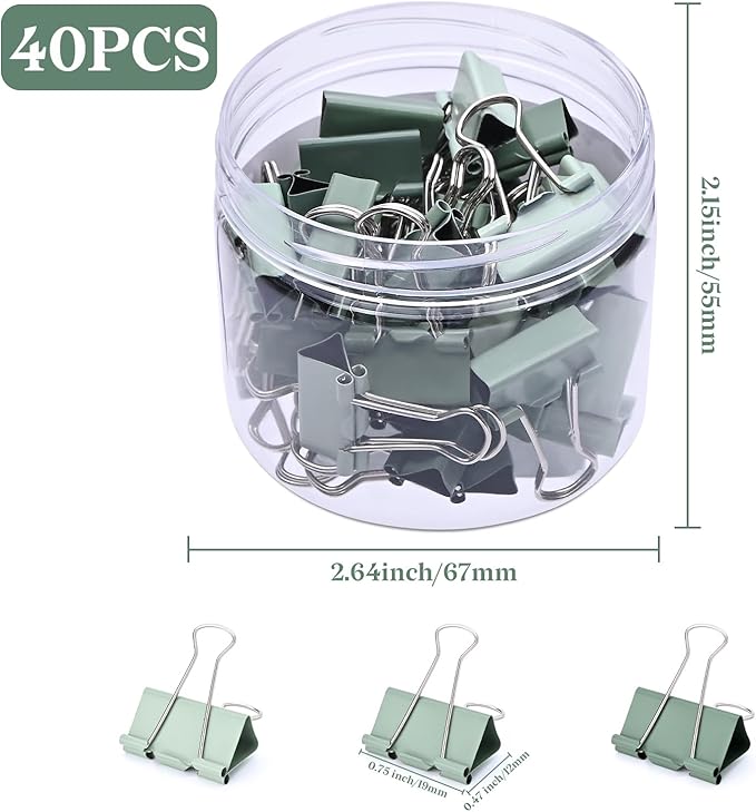 Temiary Aesthetic Binder Clips, Binding Paperwork Clamps - Image 2