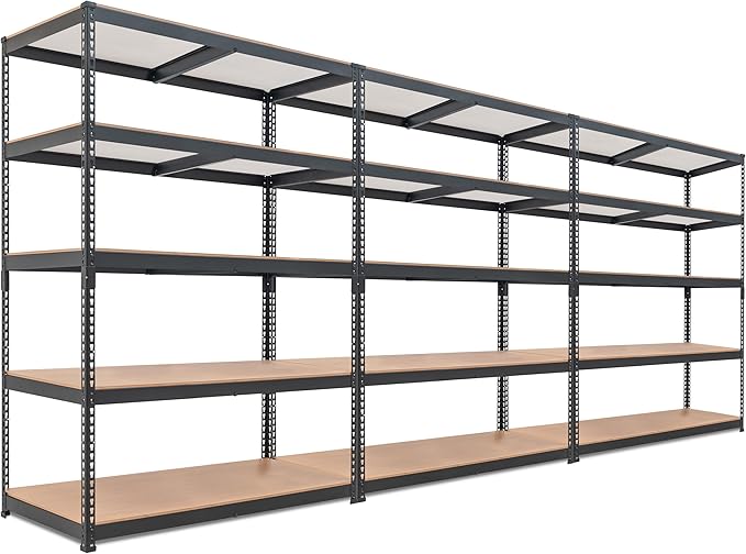 HOMEDANT 5 Tier Storage Shelves Adjustable Laminated Boltless Garage Metal by TheBestOrganizingSolution