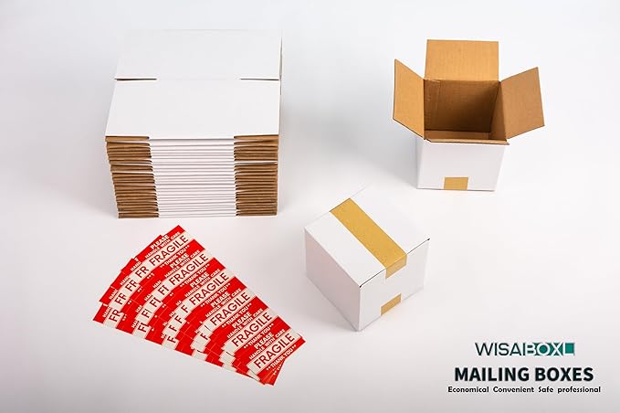 7x7x7 inch White Shipping Boxes, Corrugated Cardboard Small Boxes - Image 2