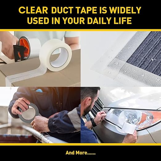 Lichamp 6 Rolls Clear Duct Tapes Heavy Duty, Waterproof No Residue Clear Duct - Image 3