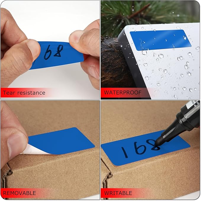 Blue Rectangle Stickers 2 x 1 Inch Color Coding Labels Vinyl Roll Self-Adhesive - Image 3