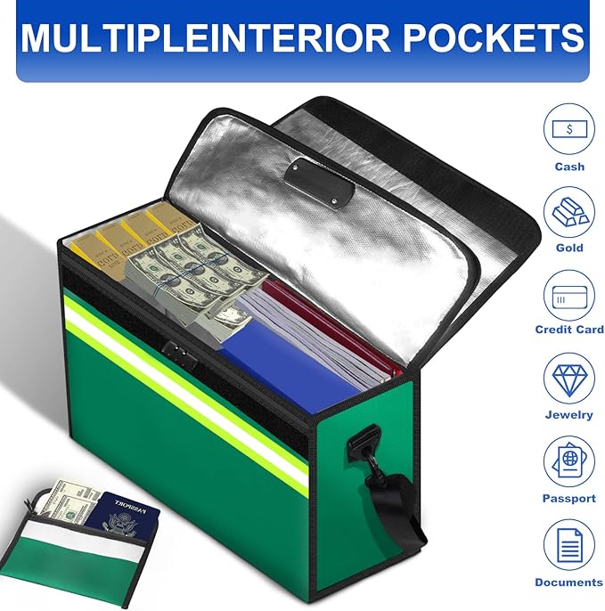 File Organizer Bag with Removable Folder Layers/Wallet, 6500°F Fireproof - Image 7