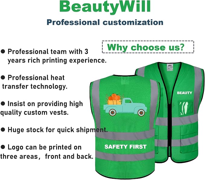 10 Pack Mesh Safety Vest Custom Logo High Visibility Reflective Vest - Image 3