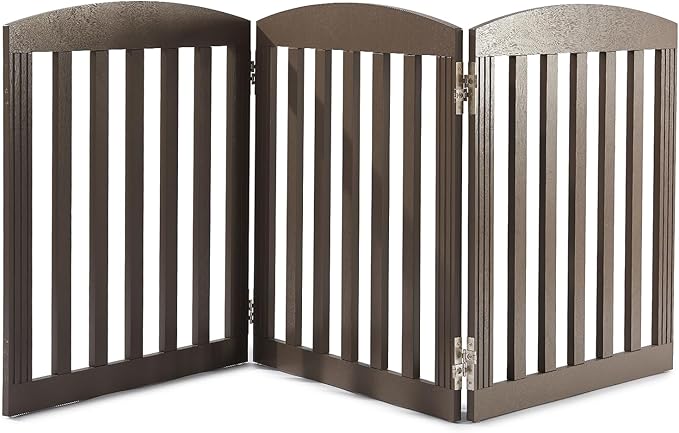 SPIRICH Wooden Freestanding Foldable Dog Gate, Extra Wide Step Over Puppy Gate by SpirichLLC