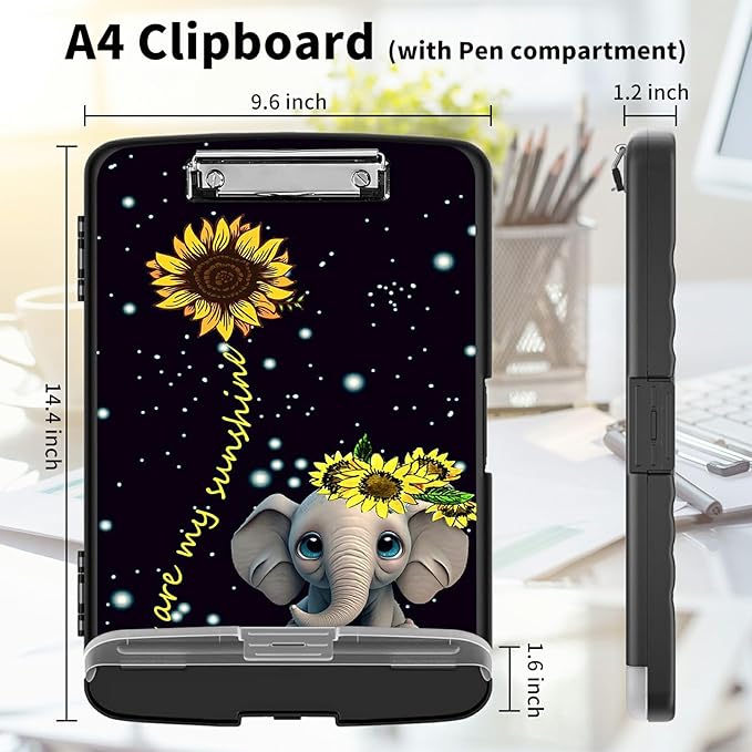 Clipboard with Storage High Capacity Plastic Nursing Clipboards with Pen Holder - Image 2