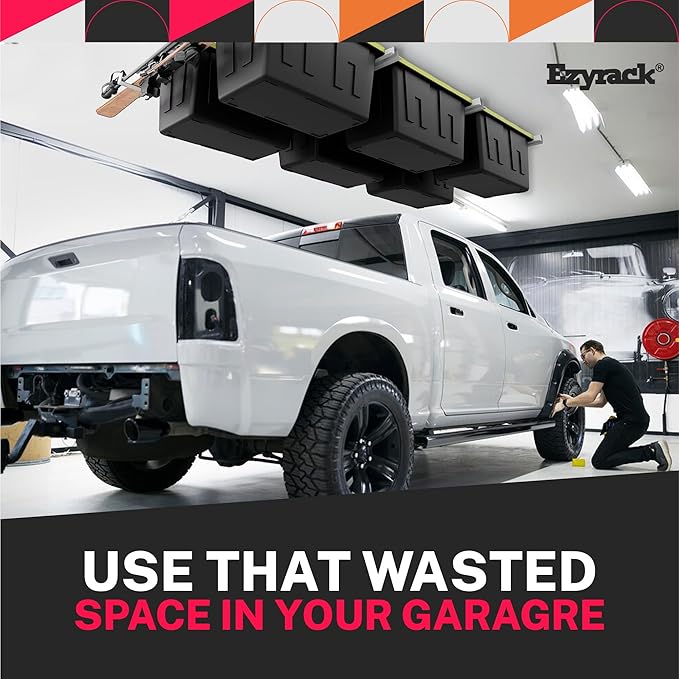 Adjustable Over Head Garage Bin Storage System Tote Lift Pro Overhead Storage - Image 7