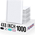 Fuxury Bubble Mailers 4x8" White Padded Envelopes 1000Pack Strong Adhesion by Fuxury