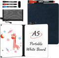 8.4" x 6" Portable White Board Dry Erase Notebook, PU Leather Shell Double by CABPLROI