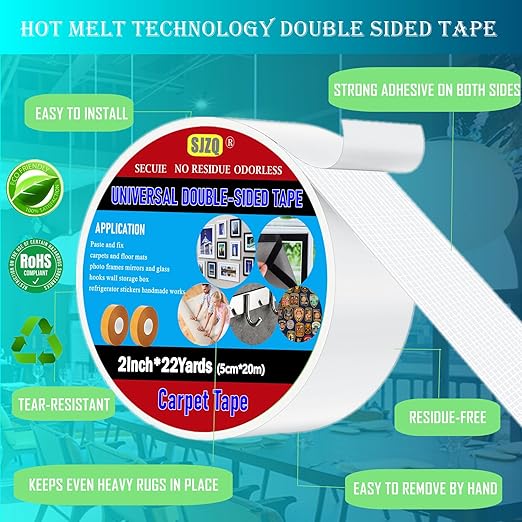 Double Sided Carpet Tape 2 in x 22 yd Heavy Duty - Image 2