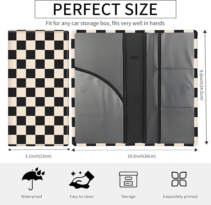 Premium Car Registration and Insurance Card Holder, Cute PU Leather Car - Image 5