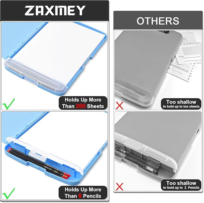 Plastic Clipboard with Storage, 8.5 x 11 Storage Organization Box Side-Opening - Image 5