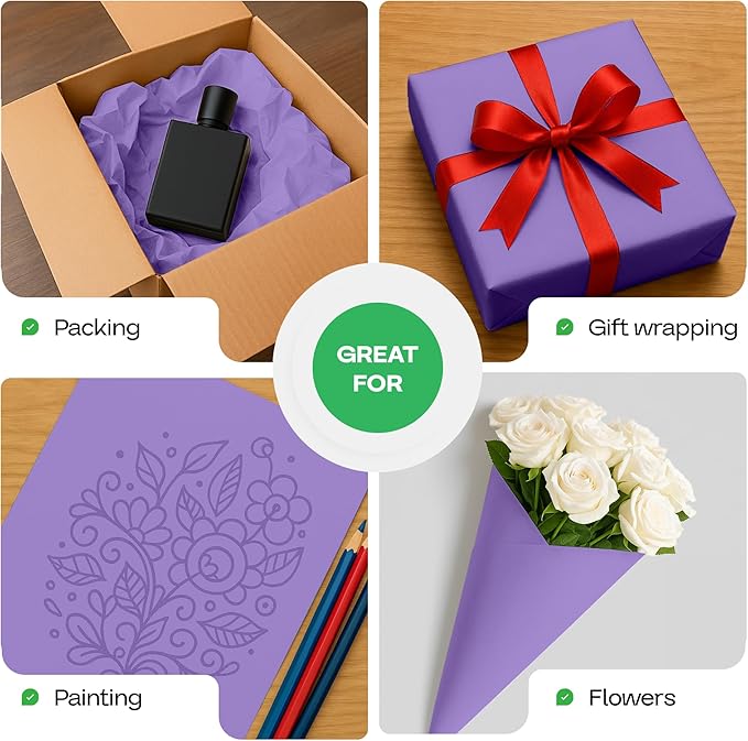 12" x 1200" Purple Kraft Paper Roll, Kids' Arts & Crafts, School Projects - Image 6