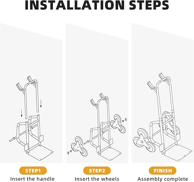 Heavy Duty Stair Climbing Hand Truck Dolly Cart, Portable and Foldable - Image 7