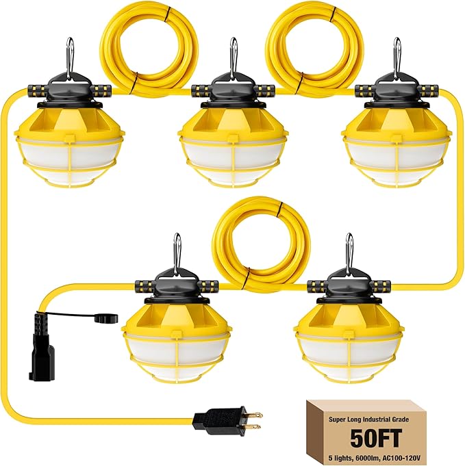 50FT Construction String Lights by GGJIA