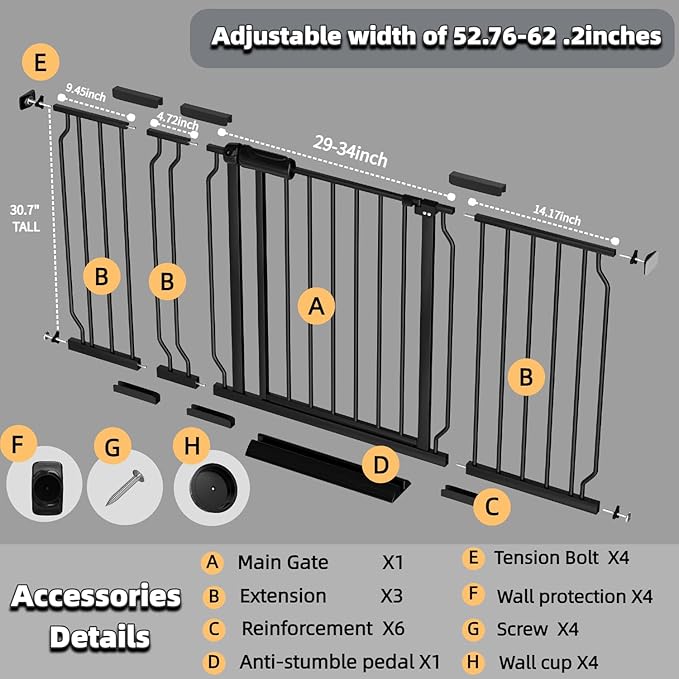 TSAYAWA Extra Wide Baby Gate - Image 2