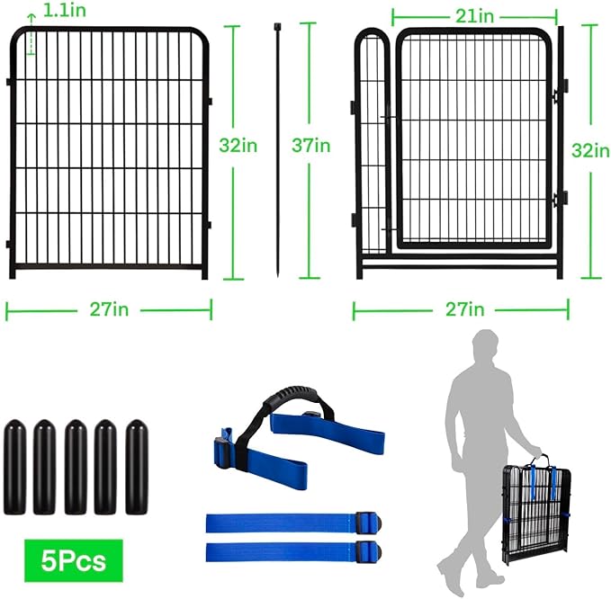 32 in Garden Fence, 4 Panels Total 8.9 Ft, 21 in Wide Low Threshold Gate - Image 4