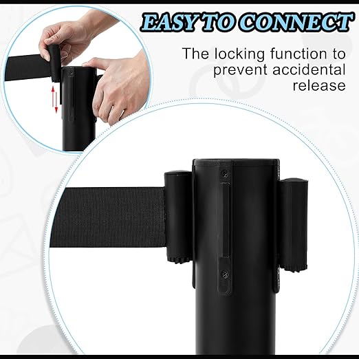 Therwen 6 Pcs Double Retractable Belt Barrier - Image 5