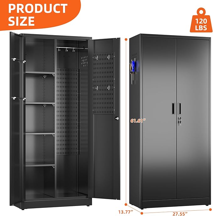 61.61" H Broom Closet Storage Cabinet - Image 2