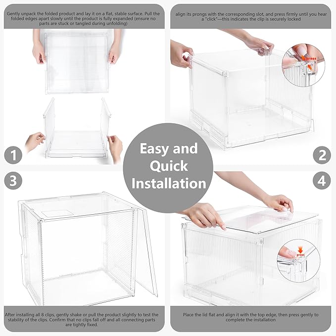 MUKAI File Organizer Box with Lid, Collapsible File Folder Organizer with Slide - Image 7