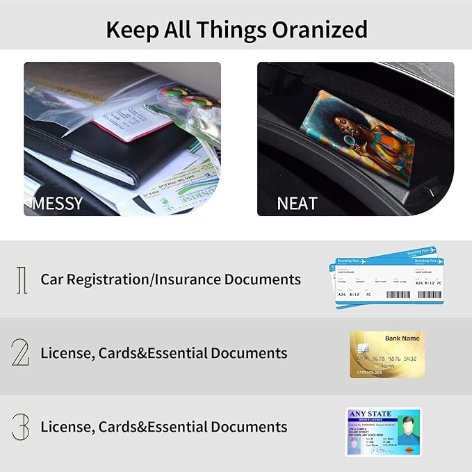Car Registration and Insurance Holder, Leather Car Glove Box Organizer - Image 5
