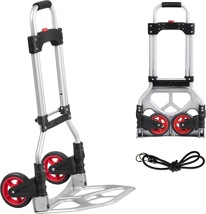 LEADALLWAY Dolly Cart Folding Hand Truck and Dolly, Steel Portable Cart by LEADALLWAY