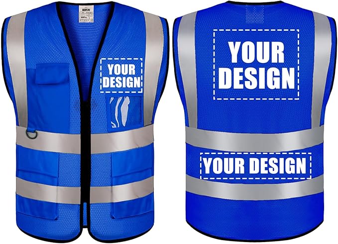 BeautyWill Custom Safety Vest Customized Logo Class 2 High Visibility by BeautyWill