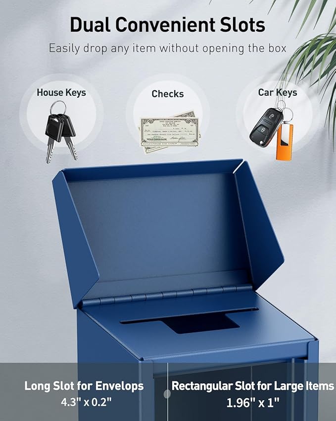 Uniclife Key Drop Box for Outside, Safe Suggestion Boxes, Wall Mounted Mailbox - Image 2