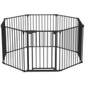 Bonnlo 188'' Wide Baby Gate Playpen 8 Panel Adjustable Play Yard Metal Dog Gate by Bonnlo