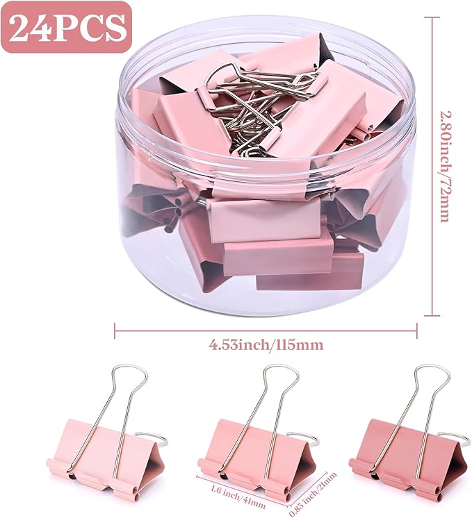 Temiary Aesthetic Binder Clips, Binding Paperwork Clamps - Image 2