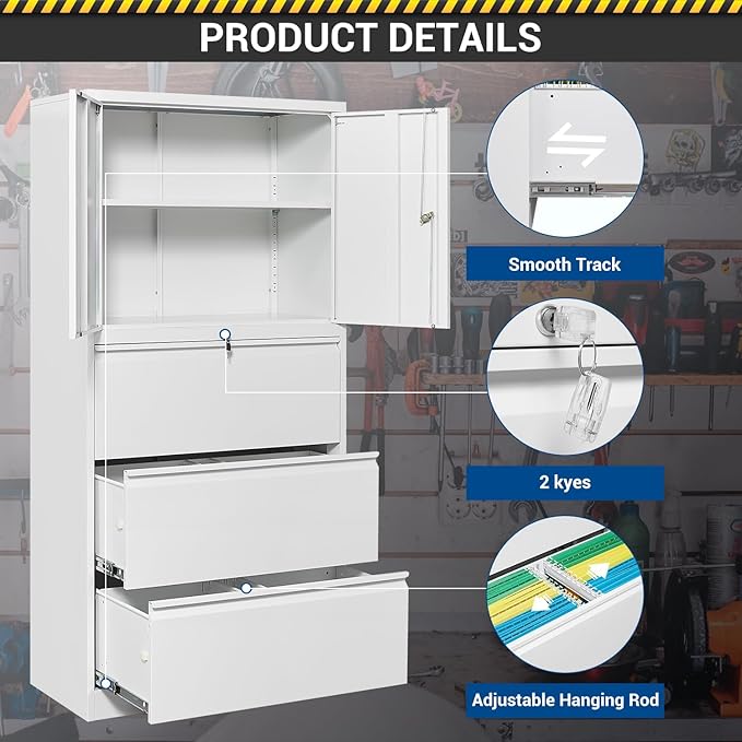 3 Drawers Metal Lateral File Cabinet - Image 4