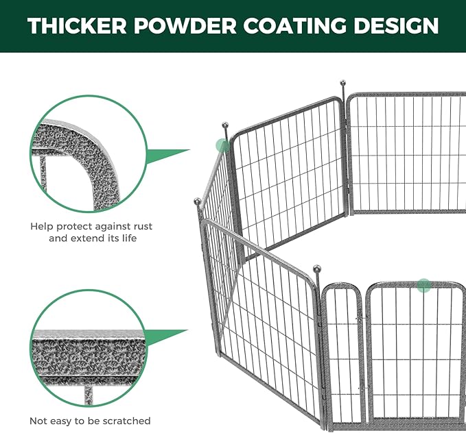 FXW Garden Fence Outdoor for The Yard – 24in x 15.2ft Heavy Duty Metal Animal - Image 5
