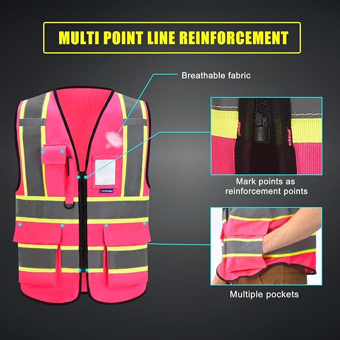 AYKRM Custom Logo Personalised Printed High Visibility Reflective 2 two tone - Image 5
