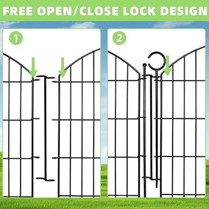 Decorative Garden Fence 32in x24ft, 10 Pack No Dig Fence Animal Barrier - Image 4